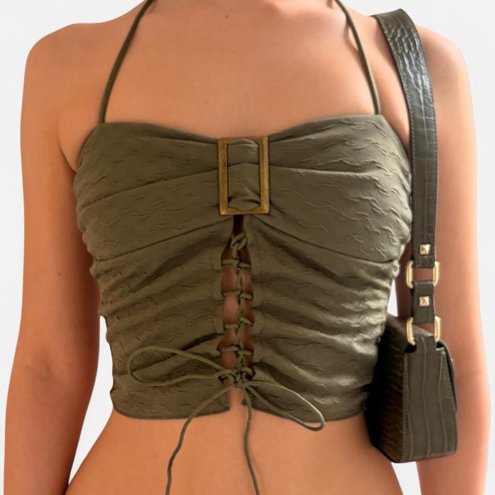 Vintage Corset lace top with Buckle